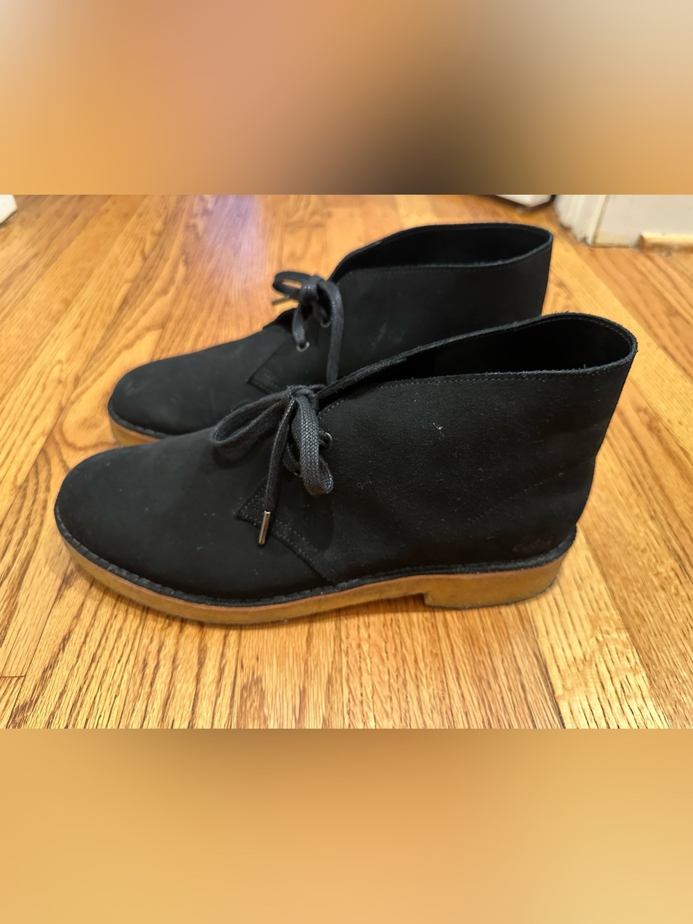 Clarks Black Suede Chukka Boots with Crepe Sole